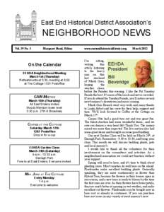 East End Historical District Association’s  NEIGHBORHOOD NEWS Vol. 39 No. 3