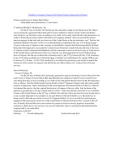 Southern Campaign American Revolution Pension Statements & Rosters Pension Application of Joshua Bird S36416 Transcribed and annotated by C. Leon Harris 5th Judicial DISTRICT OF Kentucky SS. On this 4th day of October 18