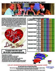 Kevin Remington (Fred), Joanna Daniels (Ethel), Sirena Irwin (Lucy), and Bill Mendieta (Ricky) in I LOVE LUCY® LIVE ON STAGE (Photo by Jeremy Daniel) 10+ GROUP SALES PRICING & INFORMATION SHEET