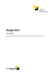 Budget 2016 Nach HRM2 (gemäss Art. 29 Direktionsverordnung über den Finanzhaushalt der Gemeinden FHDV [BSG]) Seite 2 von 133