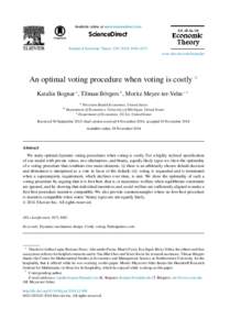 An optimal voting procedure when voting is costly