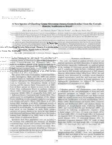Herpetologica, 71(4), 2015, 289–298 E 2015 by The Herpetologists’ League, Inc. A New Species of Glassfrog Genus Vitreorana (Anura, Centrolenidae) from the Cerrado Domain, Southeastern Brazil DIEGO JOSE´ SANTANA1,2, 