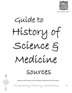 Microsoft Word - Collections guide - History of Science  Medicine[removed]docx