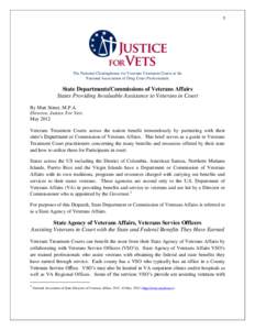 1  The National Clearinghouse for Veterans Treatment Courts at the National Association of Drug Court Professionals  State Departments/Commissions of Veterans Affairs