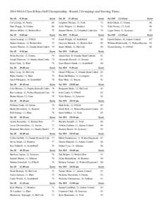 2014 NSAA Class B Boys Golf Championship - Round 2 Groupings and Starting Times Tee #1 9:30 am  Score