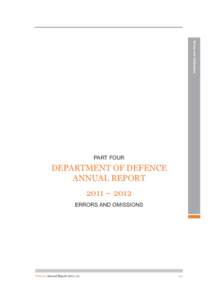 Defence Annual Report[removed]Errors and Omissions