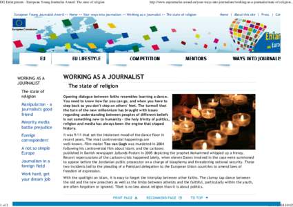 DG Enlargement - European Young Journalist Award: The state o...