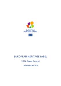 European Heritage Label 2014 Panel Report