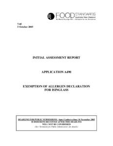 Food Standards Australia New Zealand / Isinglass / Finings / Food additive / Fishery products / Beer / Clarification and stabilization of wine / Food safety / Food and drink / Oenology / Fish products