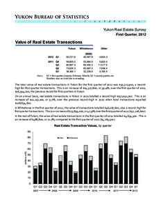 Yukon Bureau of Statistics 2 ÷  9