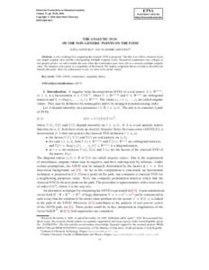 ETNA  Electronic Transactions on Numerical Analysis. Volume 37, pp[removed], 2010. Copyright  2010, Kent State University. ISSN[removed].