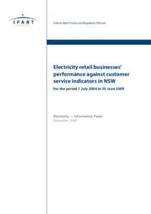 Microsoft Word - Electricity retail performance indicators - December 2009 QA version.doc