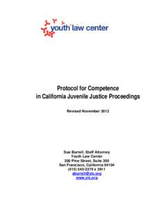 Protocol for Competence in California Juvenile Justice Proceedings