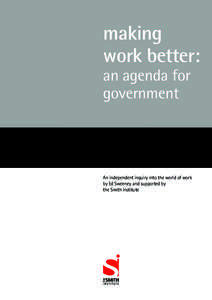 Making work better: an agenda for government