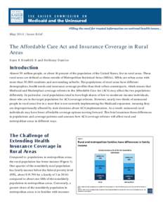 The Affordable Care Act and Insurance Coverage in Rural Areas