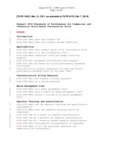 Chemical engineering / Incineration / Thermal treatment / Hazardous waste / Resource Conservation and Recovery Act / Title 47 CFR Part 97 / Waste management / Environment / Pollution