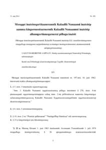 21. majNrMeeqqat inatsiseqartitaanerannik Kalaallit Nunaanni inatsisip aamma kingornussisarnermik Kalaallit Nunaannni inatsisip