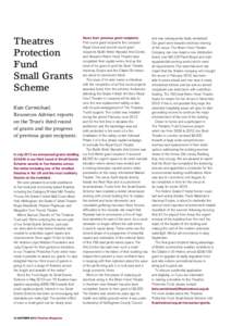 Theatres Protection Fund Small Grants Scheme Kate Carmichael,