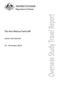 The Hon Melissa Parke MP Jordan and Lebanon[removed]January 2014 