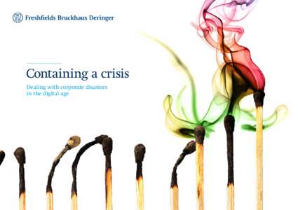 Containing a crisis Dealing with corporate disasters in the digital age Freshfields Bruckhaus Deringer llp