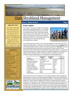 Utah Shrubland Management Page 1 Issue 4, Winter[removed]Happy New Year!