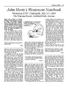 February[removed]John Hertz’s Westercon Notebook Westercon LVII “Conkopelli, July 2-5, 2004