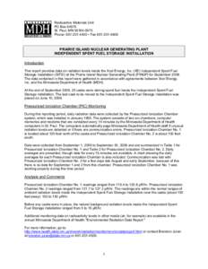 Ionizing radiation / Radioactivity / Radiobiology / Ionization chamber / Prairie Island Nuclear Power Plant / Ionization / Chemistry / Physics / Particle detectors