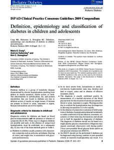 Pediatric Diabetes 2009: 10(Suppl. 12): 3–12 doi: [removed]j[removed]00568.x All rights reserved © 2009 John Wiley & Sons A/S