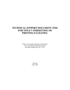 Technical support document for Title V Permitting of Printing Facilities