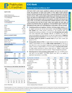 ICICI Bank  April 27, 2012 Adarsh Parasrampuria  +Parul Gulati