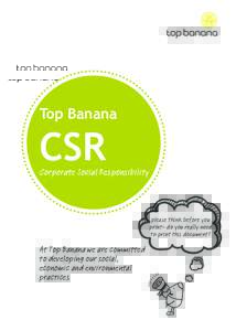 Top Banana  CSR Corporate Social Responsibility