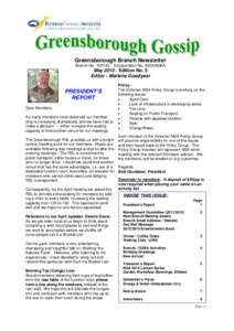 Greensborough Branch Newsletter Branch NoIncorporation No. A0044936A  MayEdition No. 5