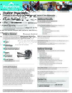 XtraRide® Powersports  Protection for New and Pre-Owned Chopper and Custom V-Twin Motorcycles Program Highlights