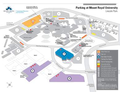 Parking at Mount Royal University  Conservatory Office & Registration (3rd Level)  Lincoln Park