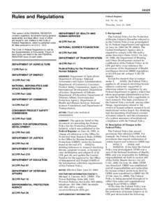 Politics of the United States / Institutional review board / Code of Federal Regulations / Government procurement in the United States / Title 21 CFR Part 11 / Title 47 CFR Part 97 / Federal Register / United States administrative law / Government / Medicine