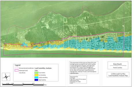 The preparation of this map was financed in part through a grant provided by the North Carolina Legend  Kure Beach