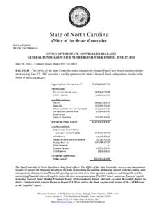 State of North Carolina LINDA COMBS STATE CONTROLLER Office of the State Controller