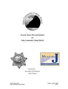 Security Master Plan and Standard for Yuba Community College District Submitted
