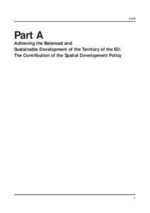 ESDP  Part A Achieving the Balanced and Sustainable Development of the Territory of the EU: