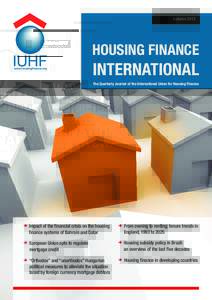 AutumnHOUSING FINANCE INTERNATIONAL The Quarterly Journal of the International Union for Housing Finance