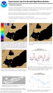 Experimental Lake Erie Harmful Algal Bloom Bulletin National Centers for Coastal Ocean Science and Great Lakes Environmental Research Laboratory 14 October 2014, Bulletin 31 The bloom is still present outside of Monroe a