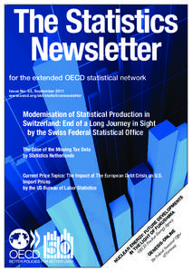 The Statistics Newsletter for the extended OECD statistical network Issue No. 53, September 2011 www.oecd.org/std/statisticsnewsletter