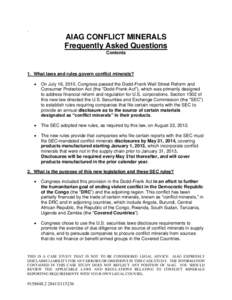 .  AIAG CONFLICT MINERALS Frequently Asked Questions Contents