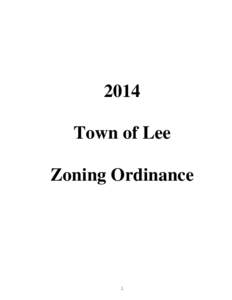 2014 Town of Lee Zoning Ordinance 1