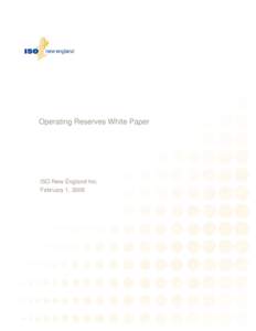 Operating Reserves White Paper