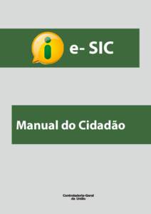 e- SIC  Manual do Cidadão Sumário Introdução