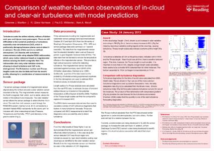 Comparison of weather-balloon observations of in-cloud and clear-air turbulence with model predictions Graeme J. Marlton | R. Giles Harrison | Paul D. Williams | Keri A. Nicoll Introduction