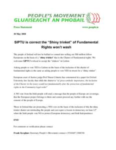 Press Statement  www.people.ie 30 May 2008