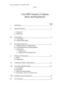 Rues and regulations revised10 Cave Hill Cemetery Company Rules and Regulations Page #