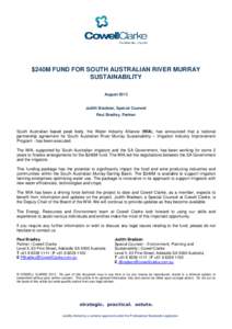 Client Alert - WIA National Partnership Agreement - SA River Murray Sust